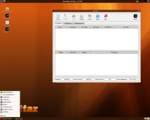 This is one of several screens available for loading tables and running the password crack.